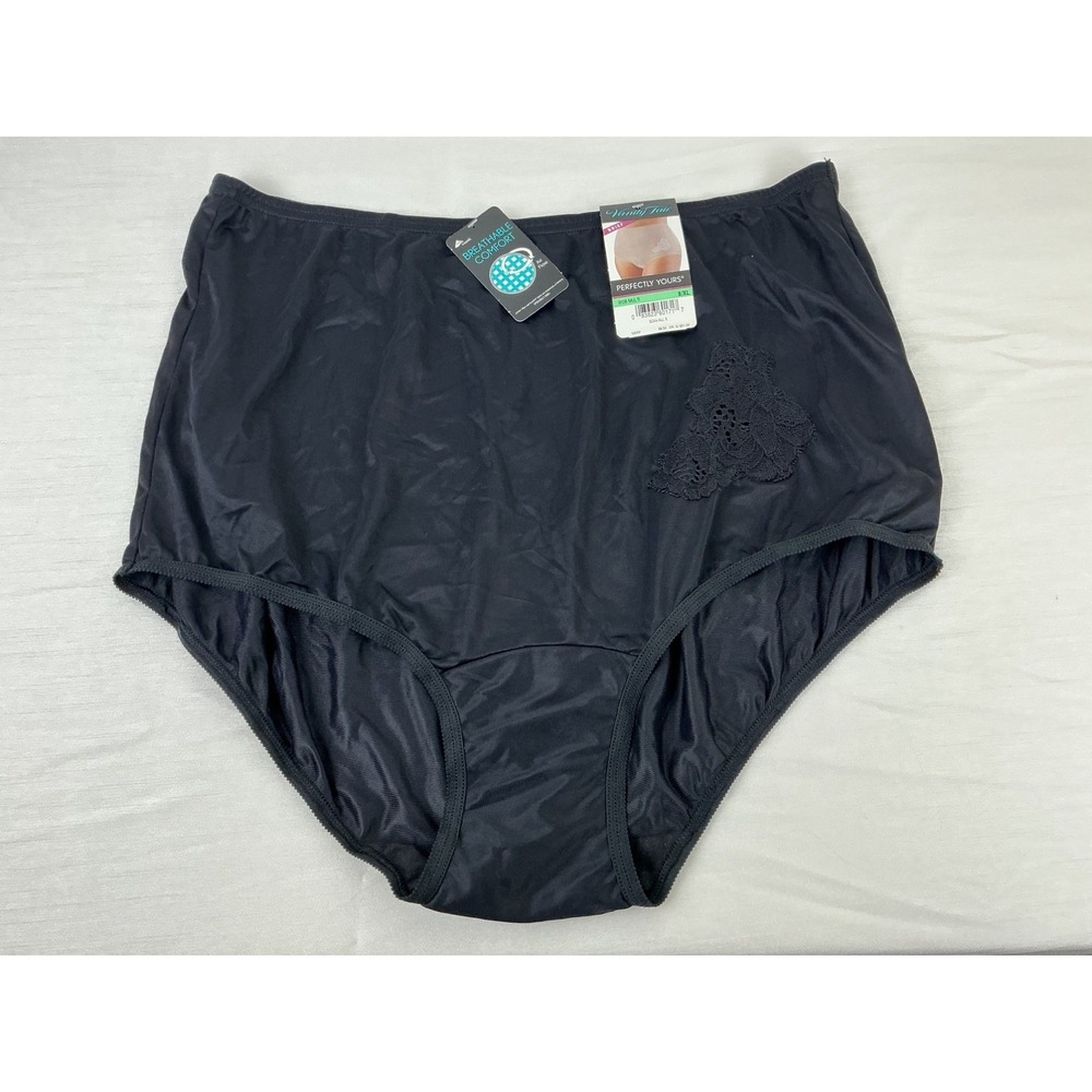 NEW VANITY FAIR PERFECTLY YOURS Black PANTY BRIEF UNDERWEAR 8 XL